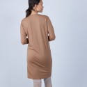 Robe col rond en laine mérinos - Blanche 6630 camel - 88 Camel