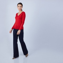Pull col V en laine et soie - Bonnie