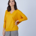 Pull ample col V en laine mérinos - Boxe