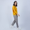 Pull ample col V en laine mérinos - Boxe 6660 cannelle - 89 Moutarde