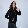 Gilet col montant en soie et laine velours - Bresil 6610 noir - 01 Noir
