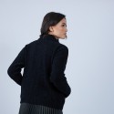 Gilet col montant en soie et laine velours - Bresil 6610 noir - 01 Noir