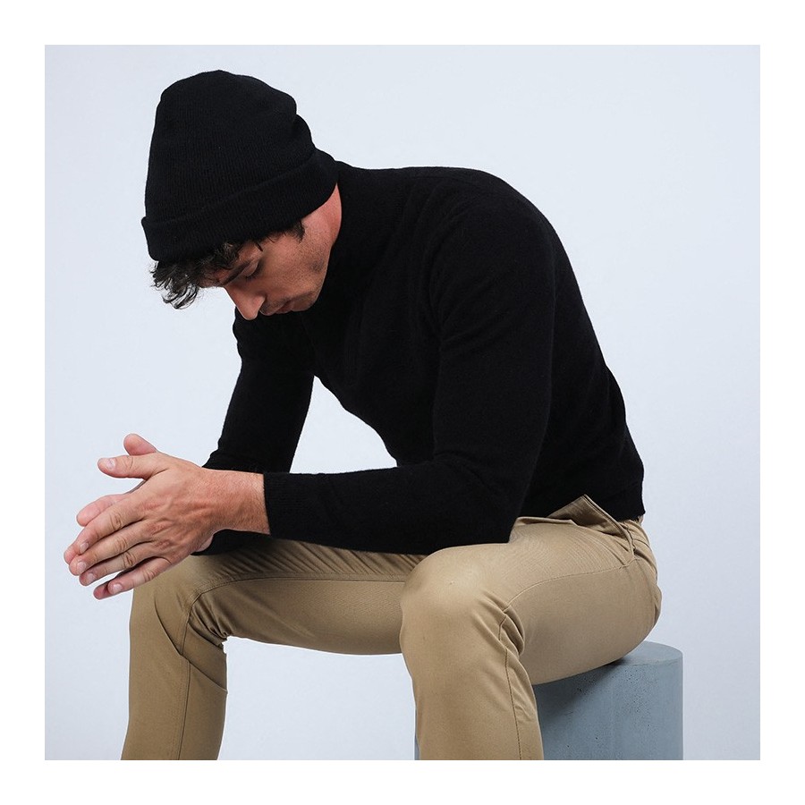 Bonnet en cachemire - Oly 6610 noir - 01 Noir Bonnet en cachemire - Oly 6610 noir - 01 Noir