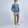 Pull col V en laine mérinos - Badyss 6641 crique - 06 bleu moyen