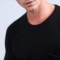 Pull col rond en laine mérinos - Bardem 6610 noir  - 01 Noir