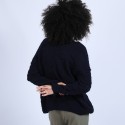 Pull ovesize col V - Sari 6640 marine - 05 Bleu marine