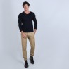 Pull col rond en laine mérinos - Bardem 6640 marine - 05 bleu marine