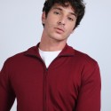 Gilet zippé en laine mérinos - Bastian 6681 ROUGE - 51 Bordeaux