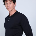 Pull col polo en laine mérinos - Beni 6640 marine - 05 bleu marine