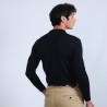 Pull col polo en laine mérinos - Beni 6640 marine - 05 bleu marine