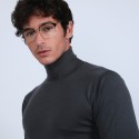 Pull col roulé en laine mérinos - Berry 6611 gris anthracite - 10 gris foncé