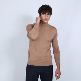 Pull col roulé en laine mérinos - Berry