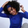 Bandeau cache oreilles en laine & alpaga - Shira 6644 iris - 03 Bleu foncé
