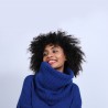 Tour de cou en laine & alpaga - Sofiane 6644 iris - 03 Bleu foncé