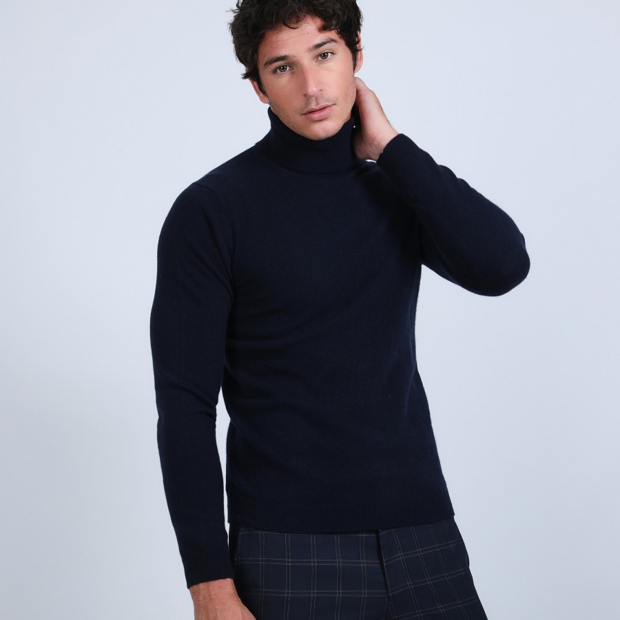 Pull col roulé en cachemire - Bruno 6640 marine - 05 bleu marine Pull col roulé en cachemire - Bruno 6640 marine - 05 bleu marine
