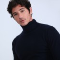 Pull col roulé en cachemire - Bruno 6640 marine - 05 bleu marine