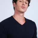 Pull col V en cachemire - Benjamin 6640 marine - 05 bleu marine