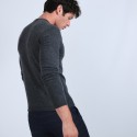 Pull col V en cachemire - Benjamin 6611 gris anthracite - 10 gris foncé