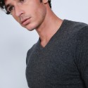 Pull col V en cachemire - Benjamin 6611 gris anthracite - 10 gris foncé