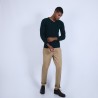 Pull col V en cachemire - Benjamin 6642 emeraude - 21 vert foncé