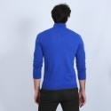 Pull col zippé en cachemire 2 fils - Blaise 6645 bleu dur - 48 bleu roi