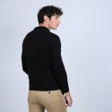 Pull col zippé en cachemire 2 fils - Blaise 6610 noir - 01 noir