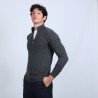 Pull col zippé en cachemire 2 fils - Blaise 6611 gris anthracite - 10 gris foncé