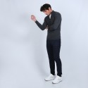 Pull col zippé en cachemire 2 fils - Blaise 6611 gris anthracite - 10 gris foncé
