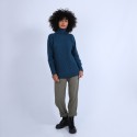 Pull col montant en laine & alpaga - Syllia 6641 crique - 84 Bleu pétrole