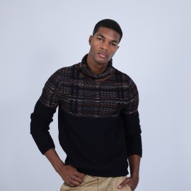 Pull col roulé fantaisie en laine- Rex