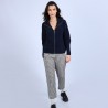 Gilet col montant en soie et laine velours - Bresil