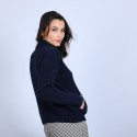 Gilet col montant en soie et laine velours - Bresil