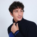 Pull cachemire col roulé tricolore - Rapière 6730 navy/noir/bleu dur - 05 bleu marine