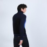 Pull cachemire col roulé tricolore - Rapière 6730 navy/noir/bleu dur - 05 bleu marine
