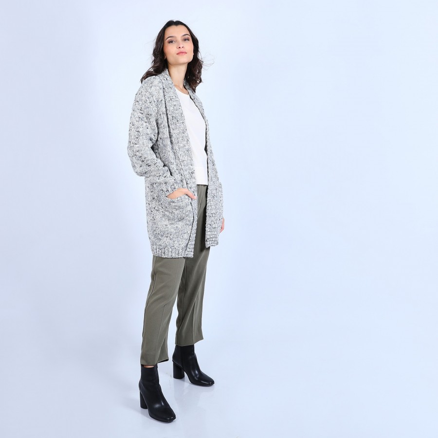 Long gilet chiné - Précieux Long gilet chiné - Précieux