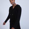 Sweat zippé à capuche cachemire - Owen 6610 noir - 01 Noir