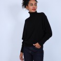 Pull chauve souris col roulé - Bob 6610 noir - 01 Noir