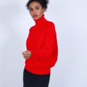 Pull chauve souris col roulé - Bob 6680 ecarlate - 52 Rouge