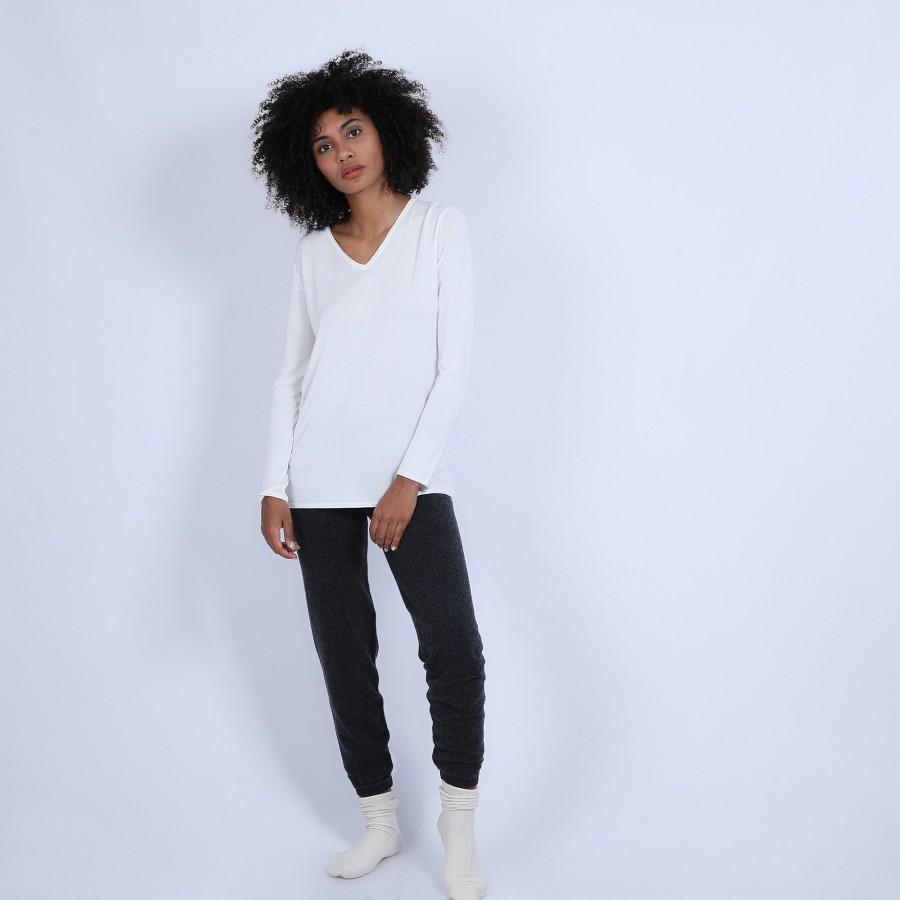 Pull col V oversize Hoani 6601 ecru - 82 Ecru Pull col V oversize Hoani 6601 ecru - 82 Ecru