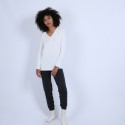 Pull col V oversize Hoani 6601 ecru - 82 Ecru