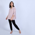Pull en cachemire ample col V - Olyvia 6602 colombe - 24 Rose clair