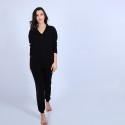 Pull en cachemire ample col V - Olyvia 6610 noir - 01 Noir