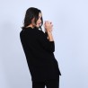 Pull en cachemire ample col V - Olyvia 6610 noir - 01 Noir