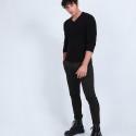 Pull col V en cachemire - Benjamin 6610 noir - 01 noir