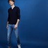 Pull col V en 100% laine mérinos - Badyss 6840 marine - 05 Bleu marine