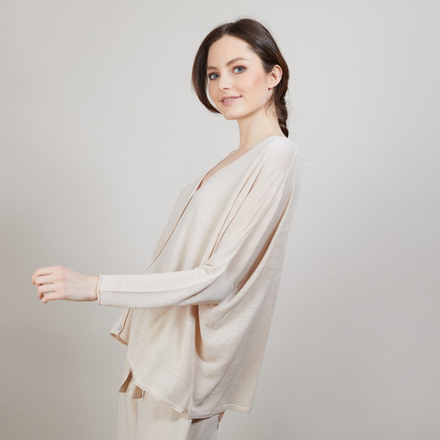 Long gilet en lin - Ballon 6801 BEIGE 12 BEIGE CLAIR Long gilet en lin - Ballon 6801 BEIGE 12 BEIGE CLAIR