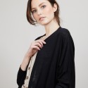 Long gilet en lin - Ballon 6810 NOIR 01 NOIR 