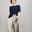T-shirt manches coudes - Bapteme 6840 MARINE- 05  BLEU MARINE