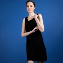  ROBE LONGUE LIN FLAMME BARDOT 6810 NOIR- 01 NOIR