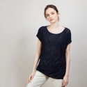 Long T-shirt en lin flammé - Coline 6840 marine - 05 Bleu marine